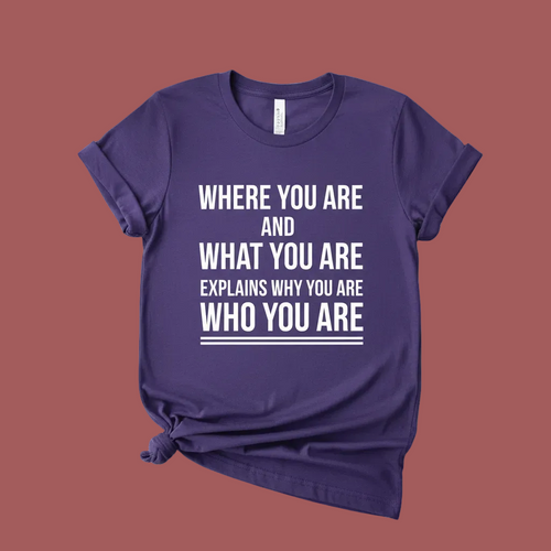 Purple t-shirt with inspirational quote